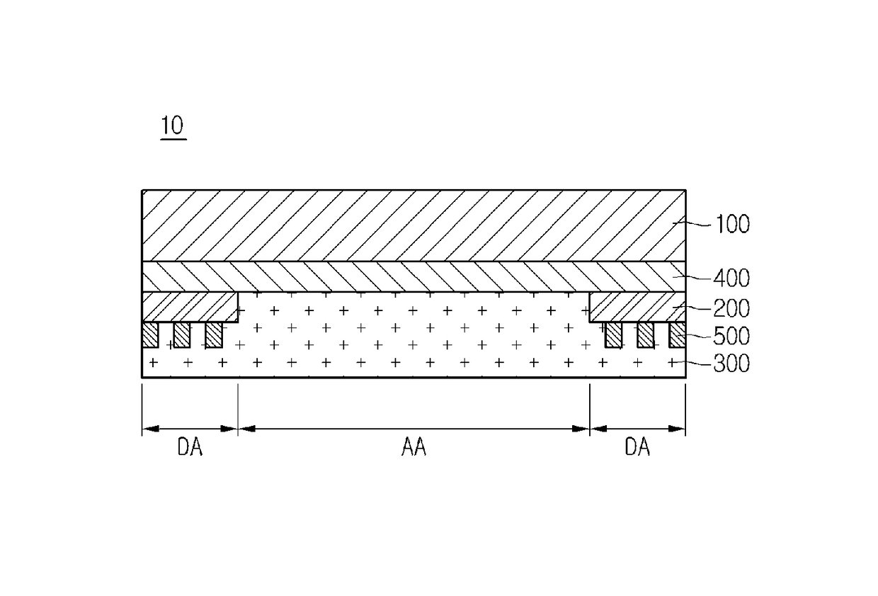 Touch panel comprising a piezoelectric material