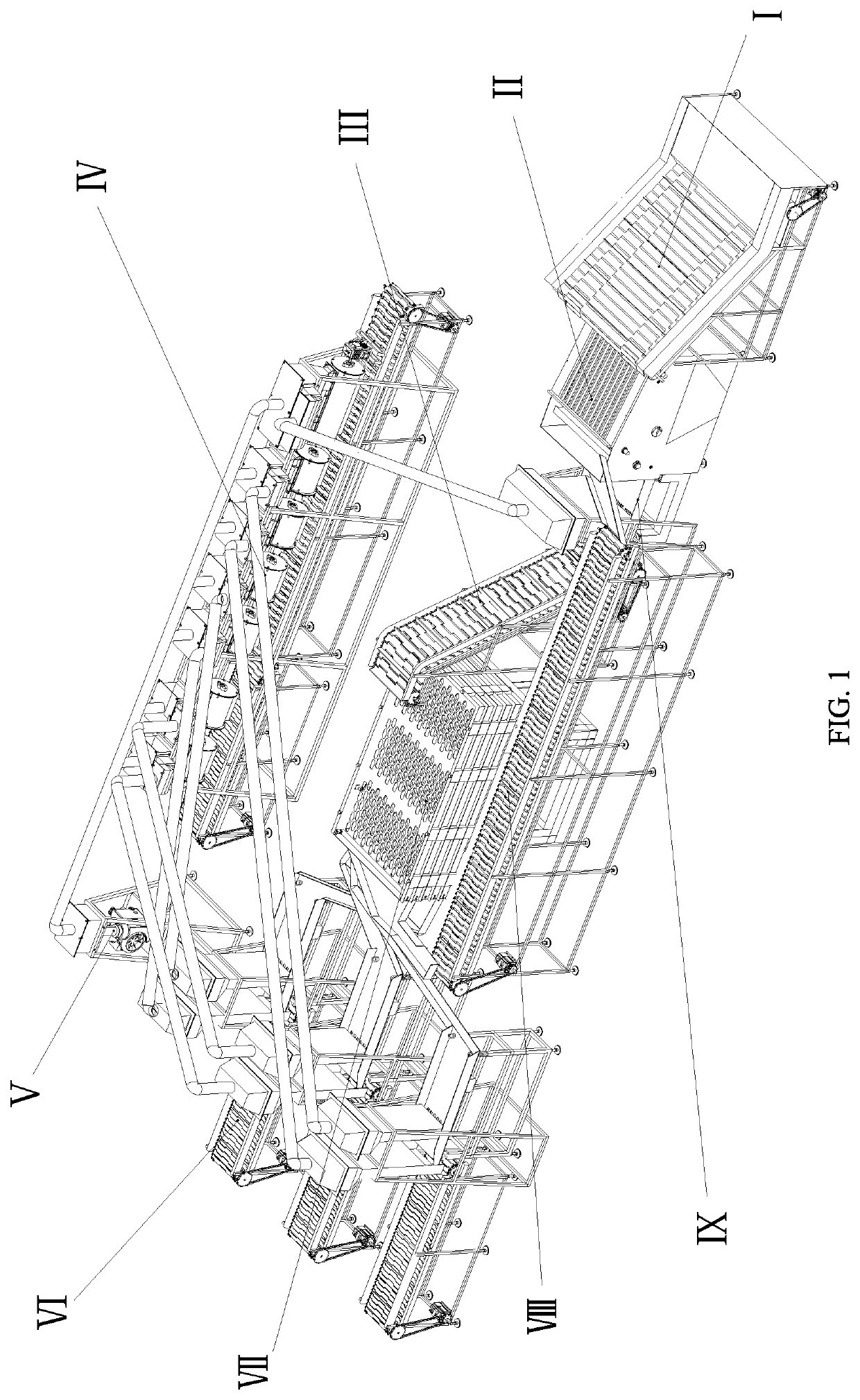 Automated production system for efficient walnut shell-breaking, kernel-taking and shell-kernel separation