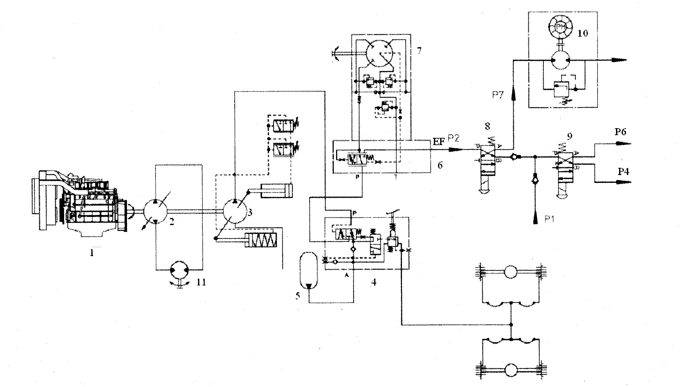 Control system and self-travelling type construction machinery with same