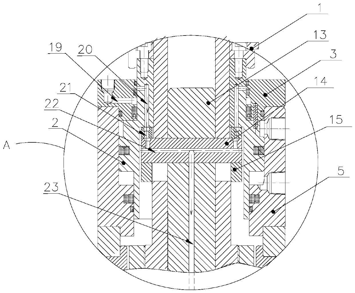 Tool changing oil cylinder mechanism and tool changing mechanism for machining center main shaft