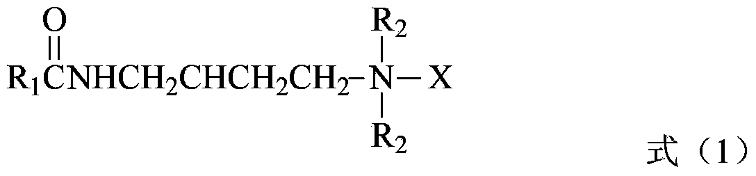 Fatty acid mixture amide propyl betaine compound and application