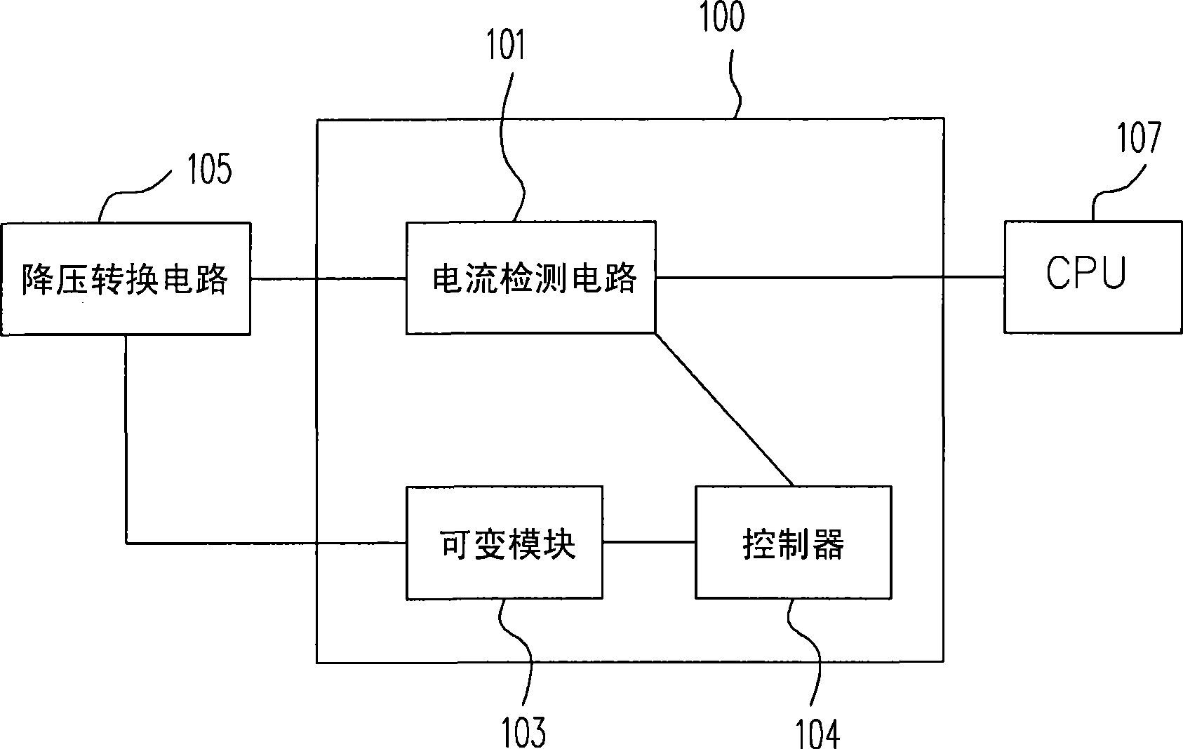 Apparatus and method for regulating working frequency of step-down conversion circuit by detection current