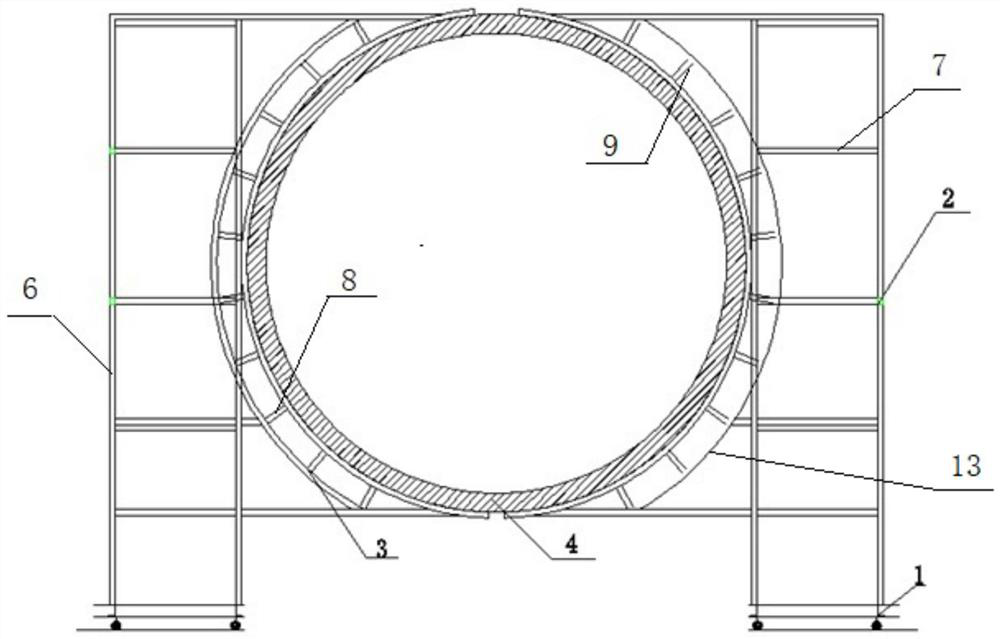 Auxiliary device for preheating and heat preservation of weld joint of pressure steel pipe and construction method