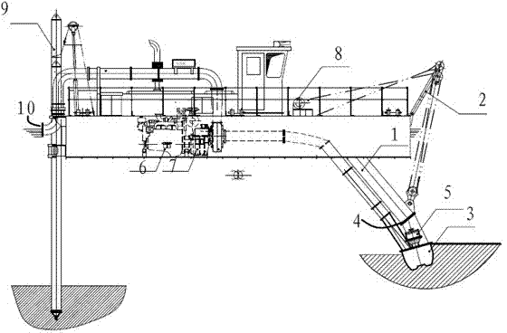 Urban small river dredging ship