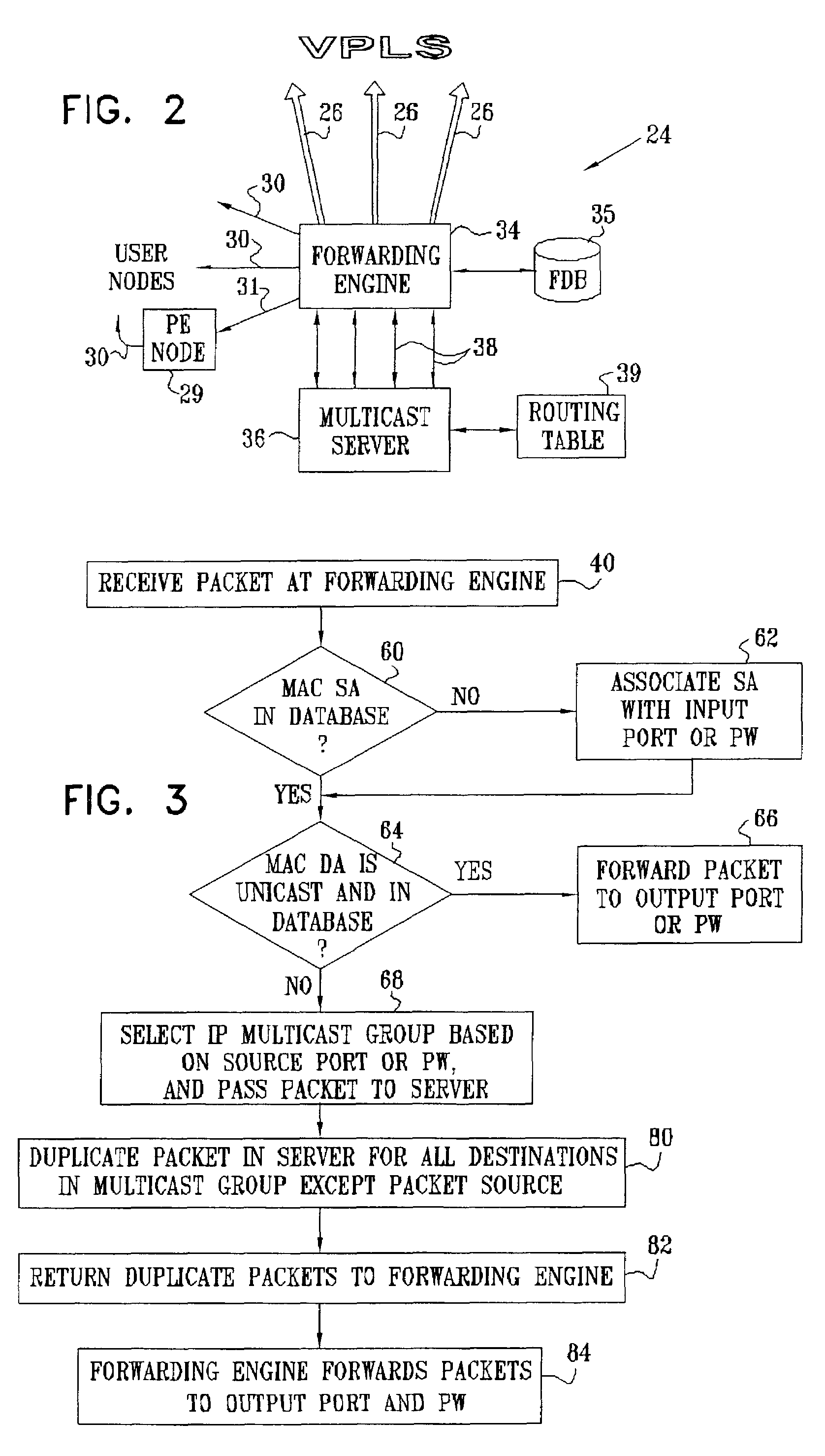 Virtual private LAN service using a multicast protocol