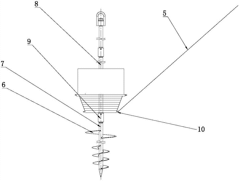 Water area screw anchor construction equipment