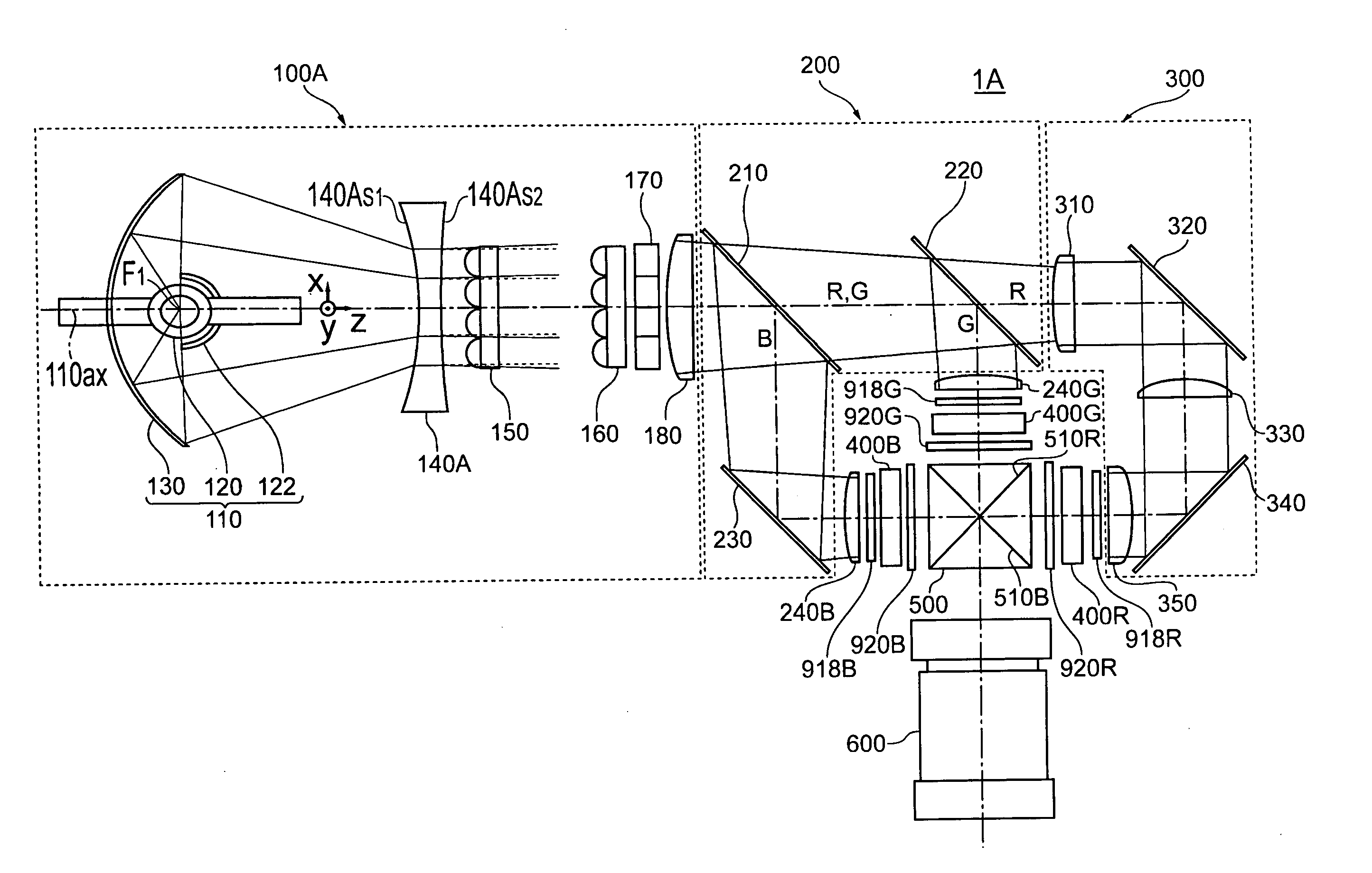 Lighting device and projector equipped with the same