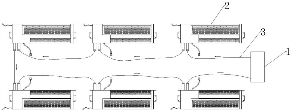 Multi-point temperature control heating system for new energy vehicle cabin