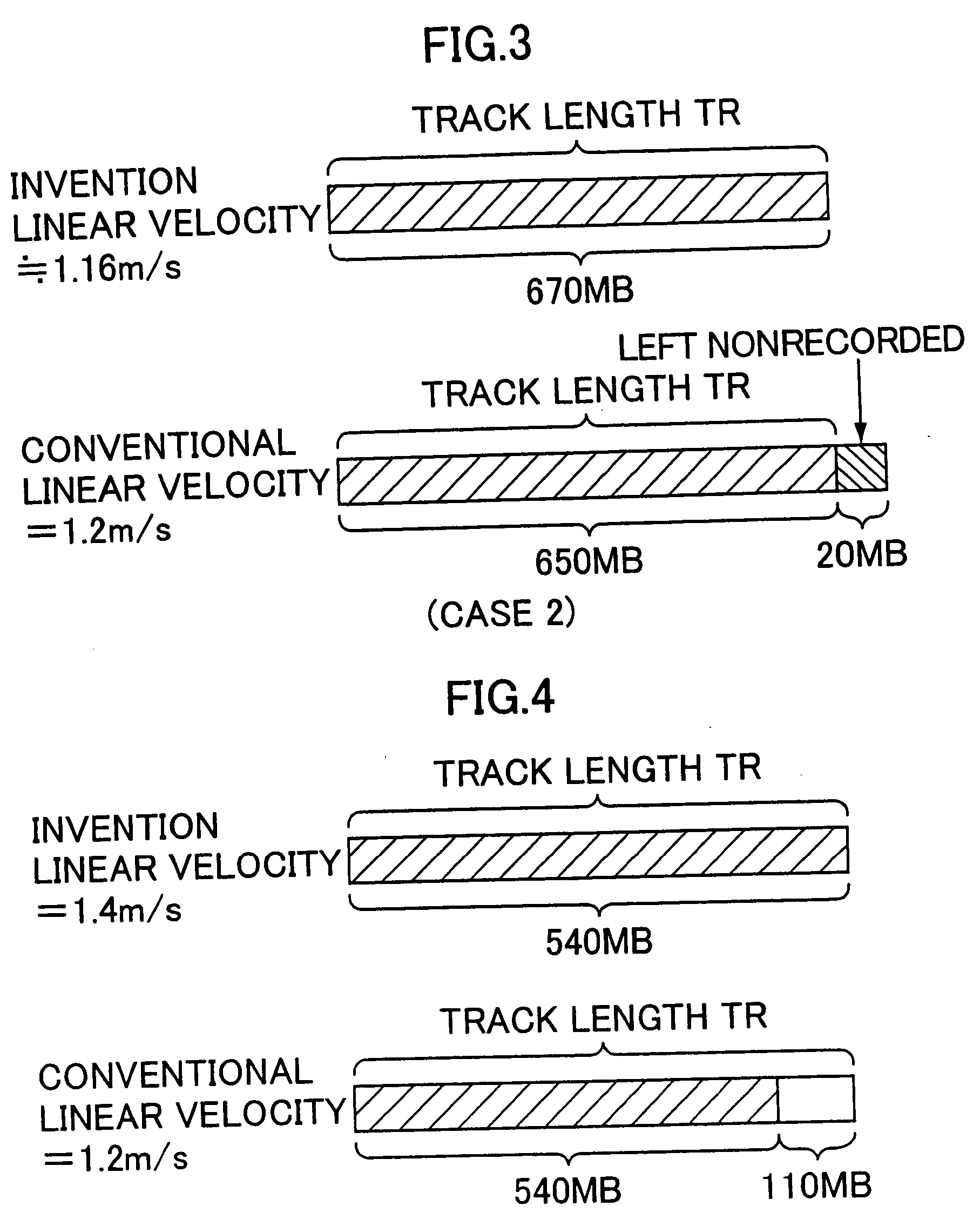 Method of recording information on optical disks at recording density proportional to the actual information volume and disk nominal capacity