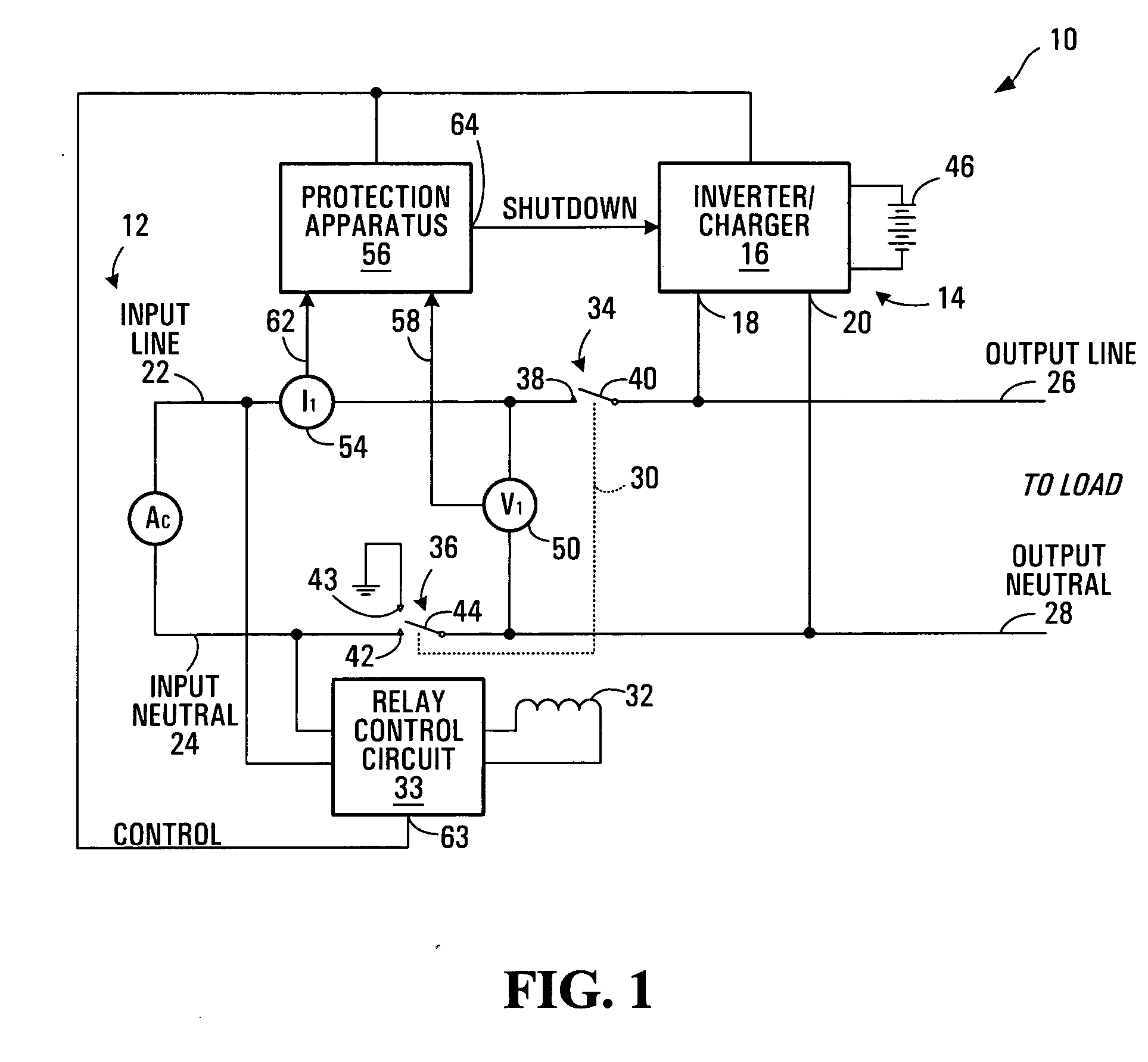 AC power backfeed protection based on voltage