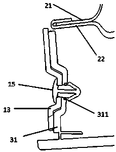 The corner structure of the lower sealing strip of the automobile door and the lower sealing structure of the automobile door