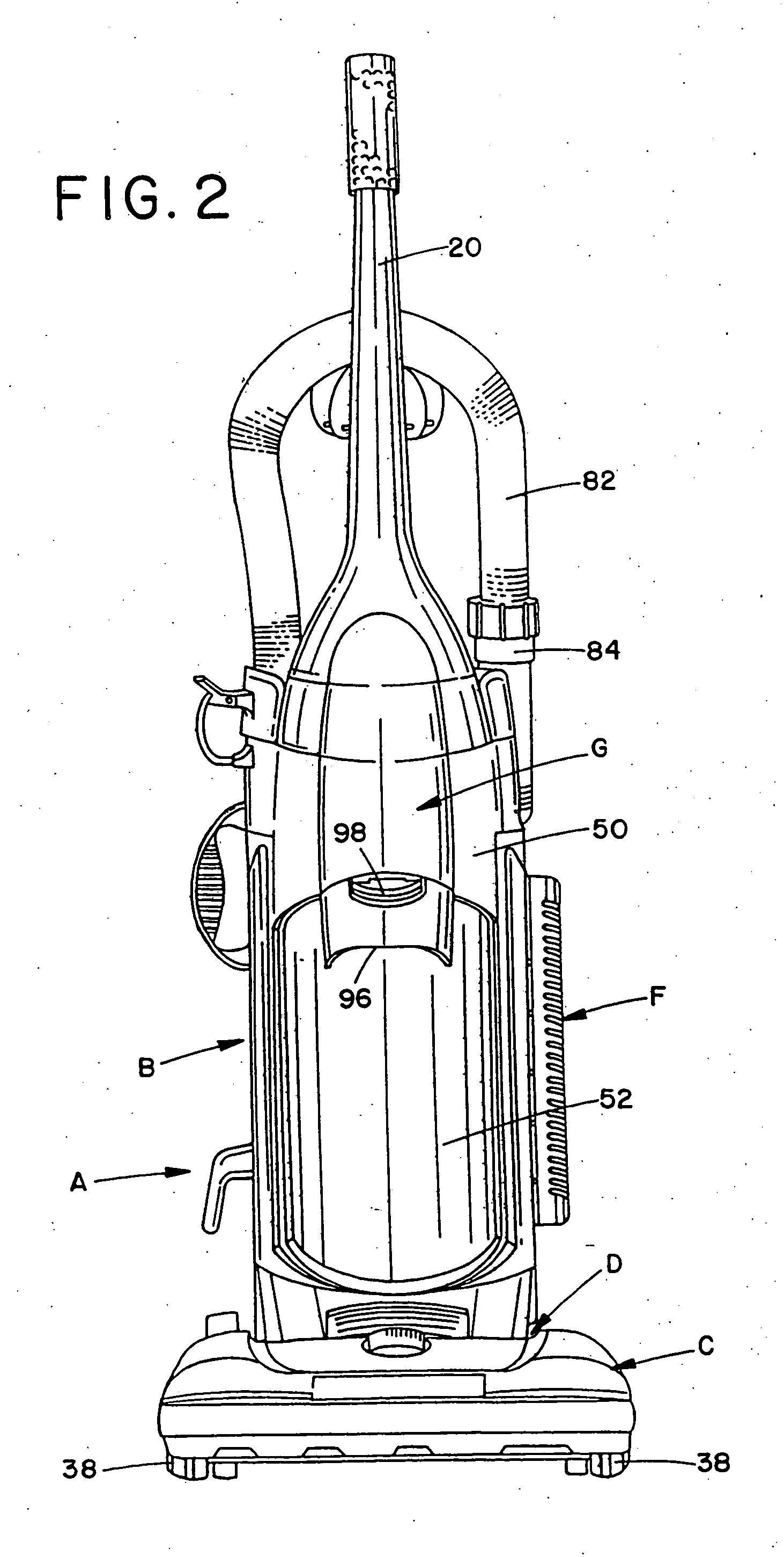 Upright vacuum cleaner with cyclonic airflow