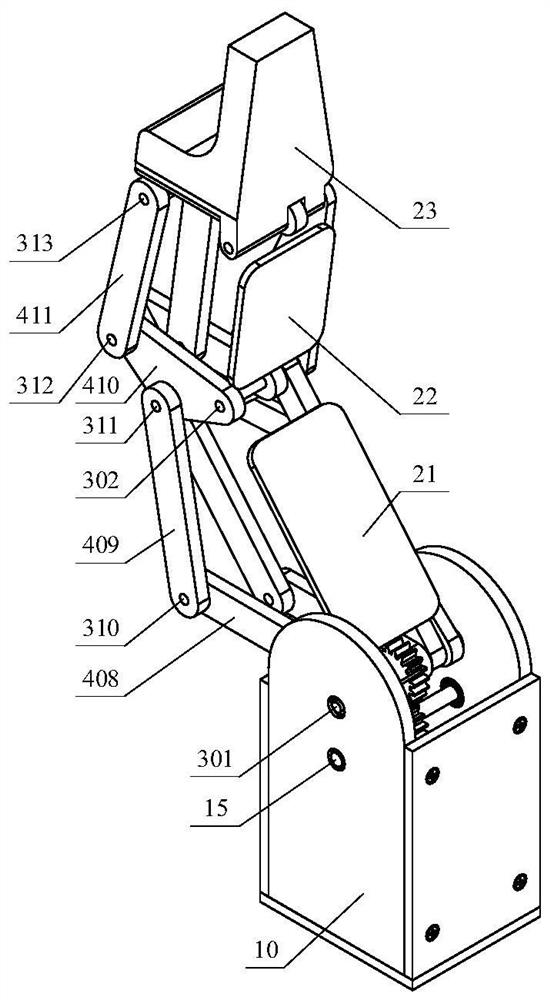 Series-parallel hybrid connecting rod linear parallel clamping self-adaptive robot finger device