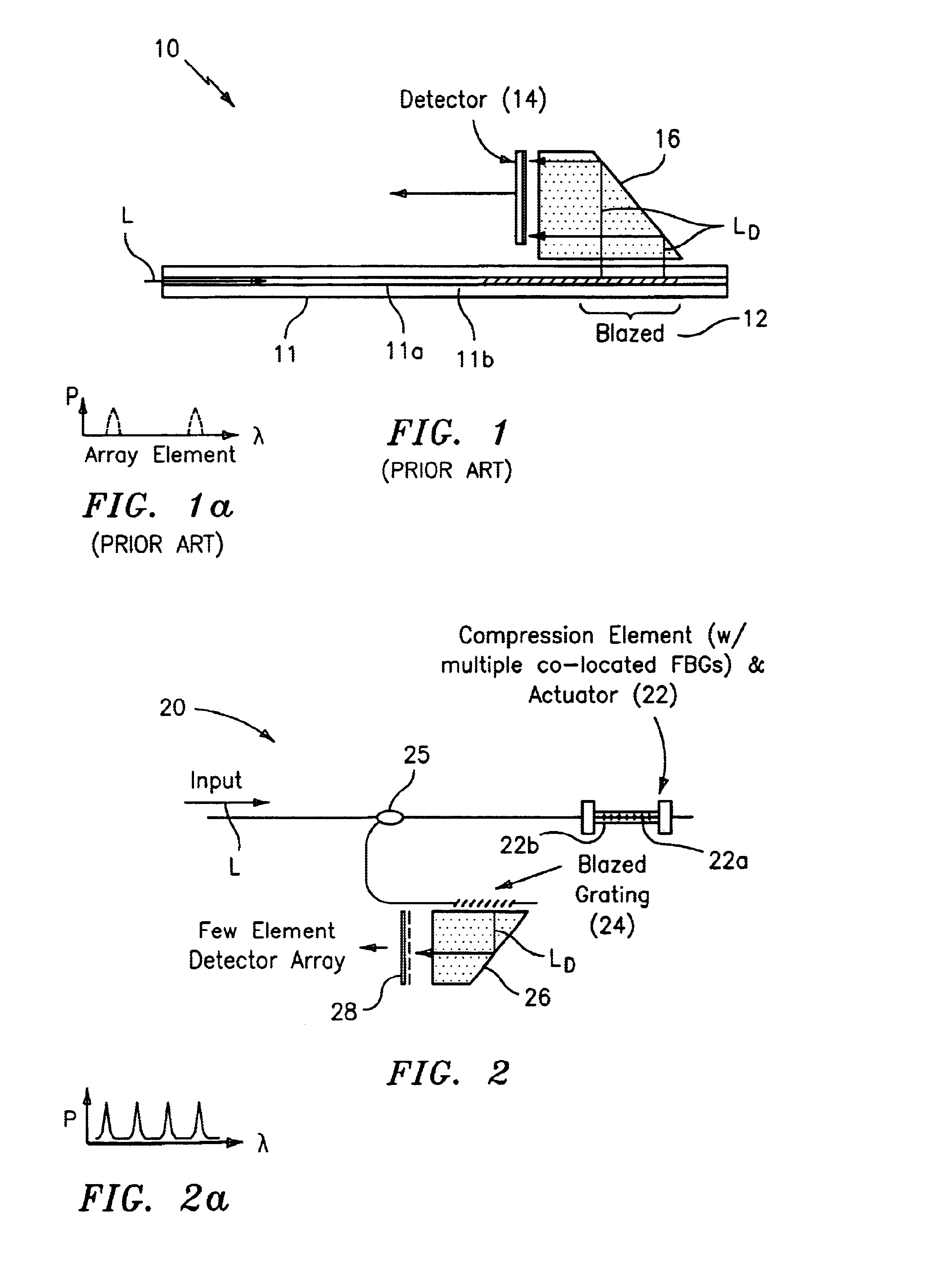 Wavelength monitor utilizing a tunable bragg grating and blazed grating