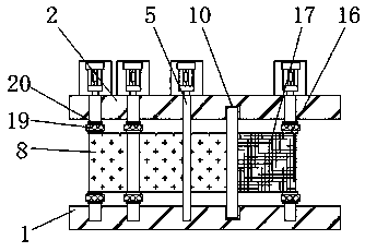 Weaving device for kapok and wool fiber two-color denim