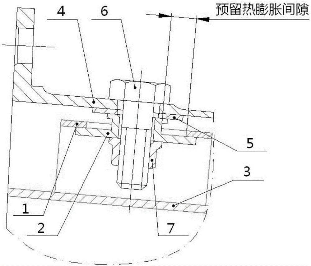 Floating structure of high-temperature hot end connector of aero-engine