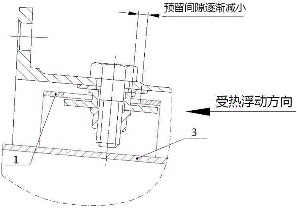 Floating structure of high-temperature hot end connector of aero-engine