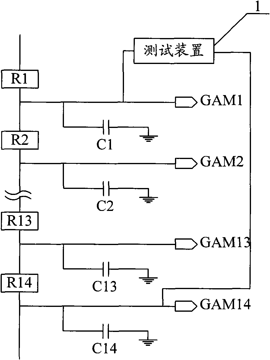 Thin film transistor-liquid crystal display (TFT-LCD) electrical problem testing circuit and testing method