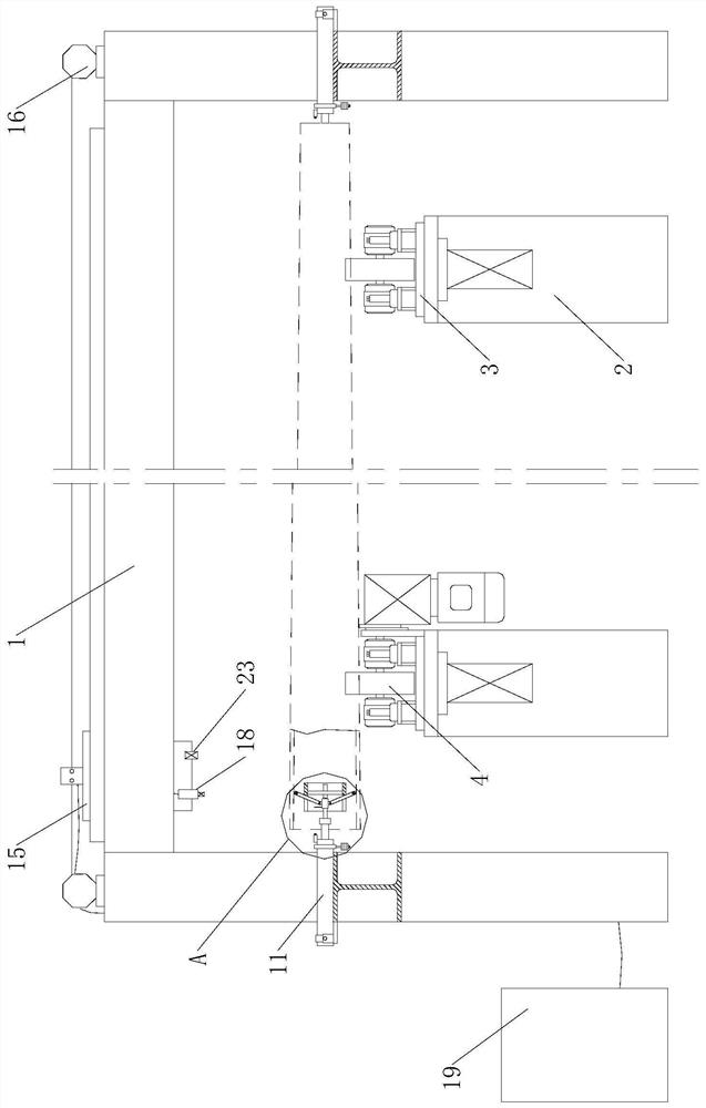 A paint spraying device for a tapered light pole