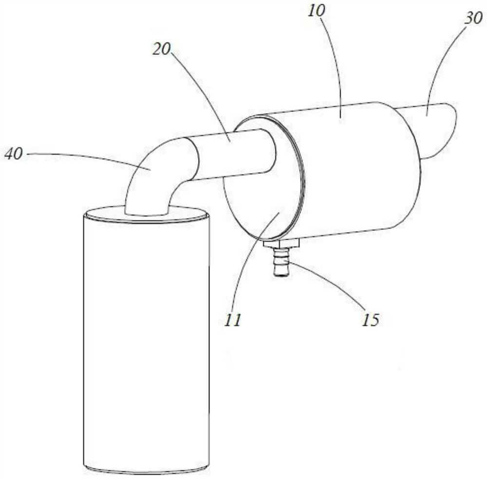 Water collector and tail gas treatment device for vehicle tail gas treatment device