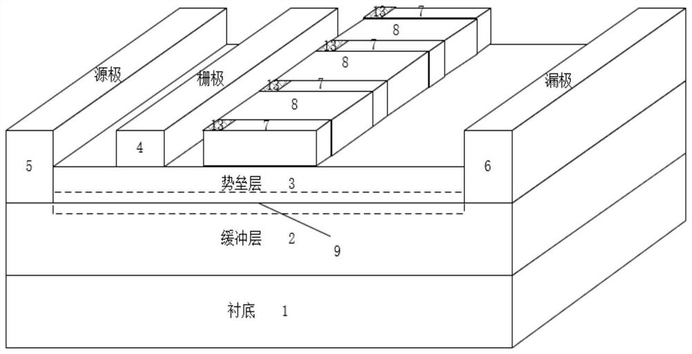 A high voltage p-channel hfet device