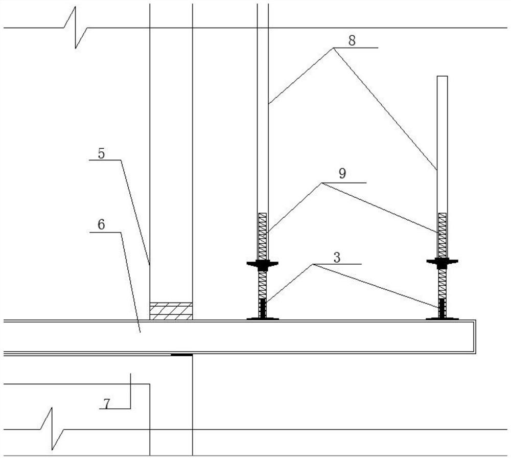 Reverse landing conversion construction method for profile steel cantilever scaffold