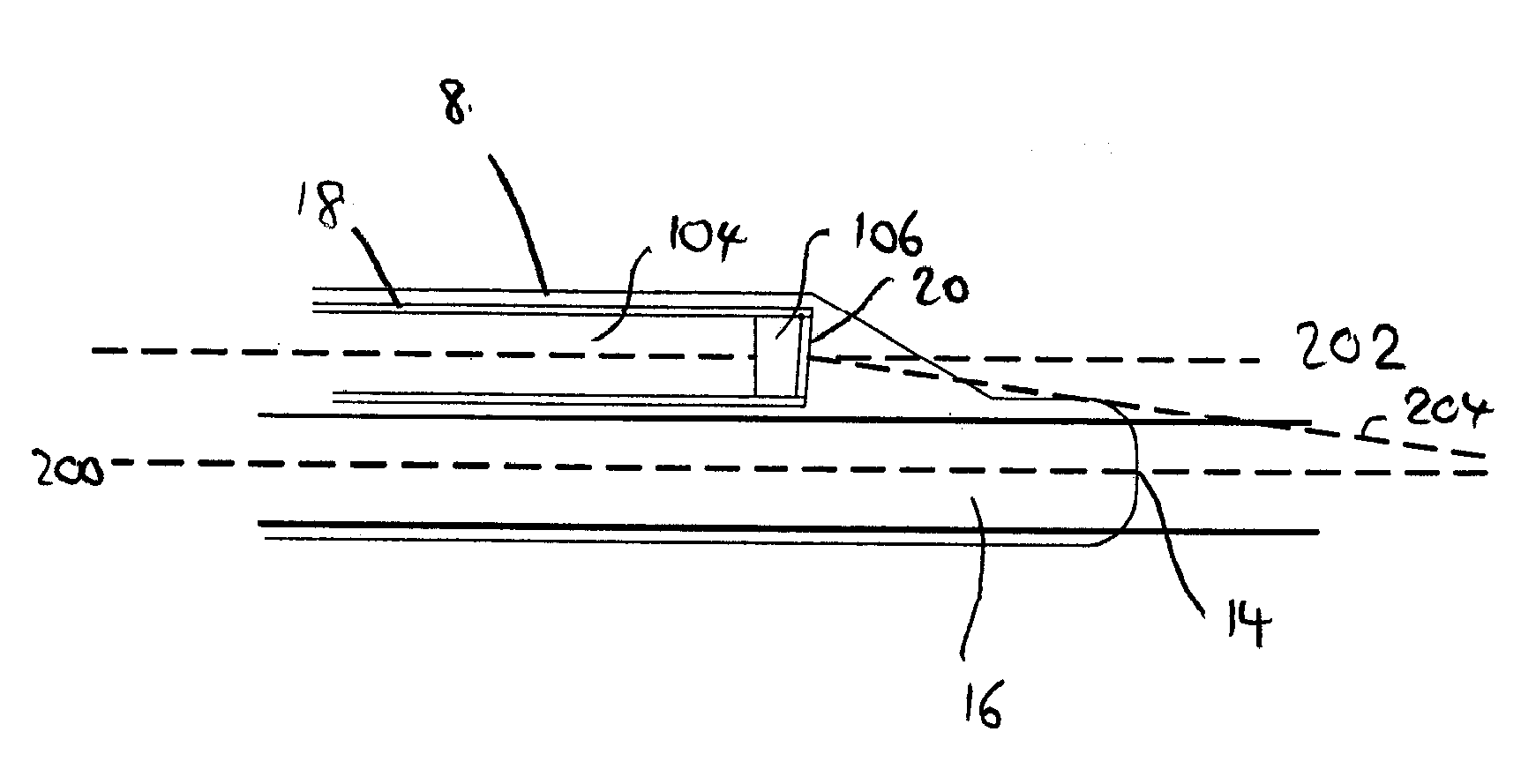 Insertion section for laryngoscope with lateral tube guide