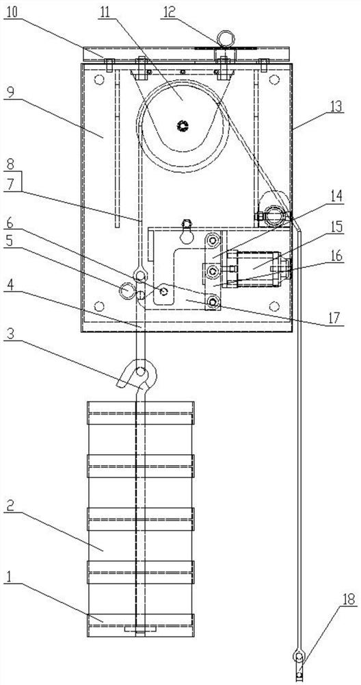 Intercepting device in mining intercepting system and using method