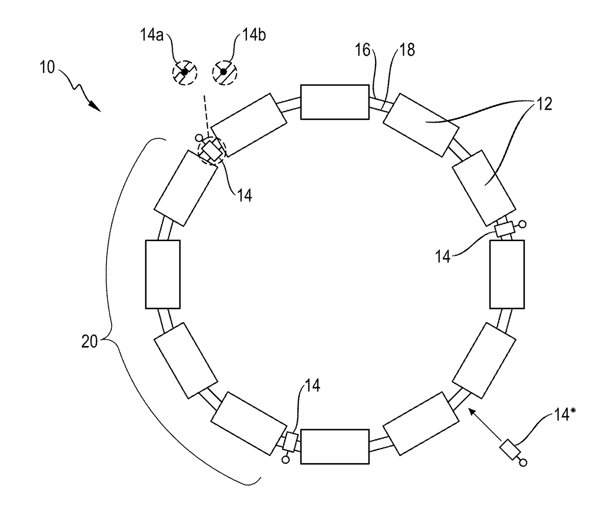 Converter, electrical polyphase system and method