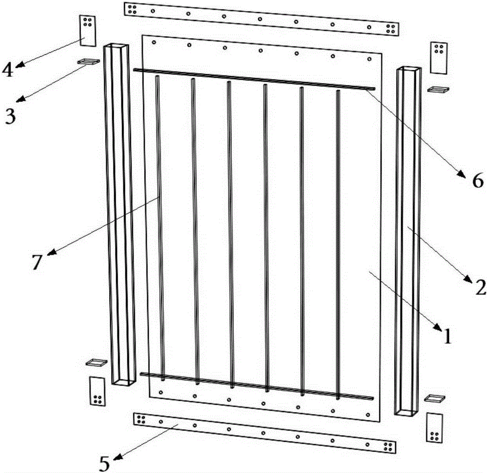 Assembly type ribbed steel plate shear wall with frame