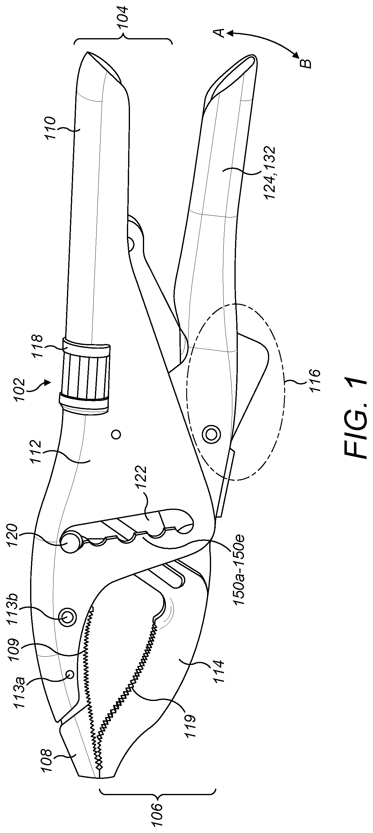 Adjustable locking pliers