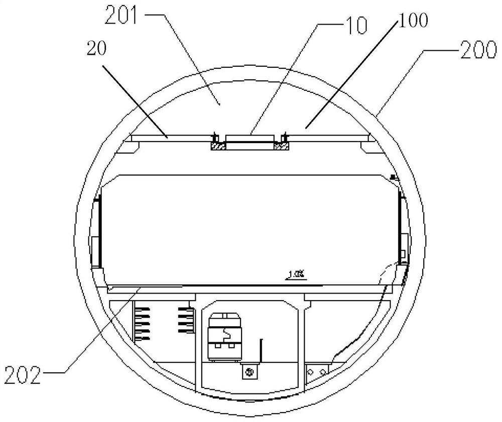 Tunnel smoke exhaust device, tunnel and installation method of smoke exhaust valve structure