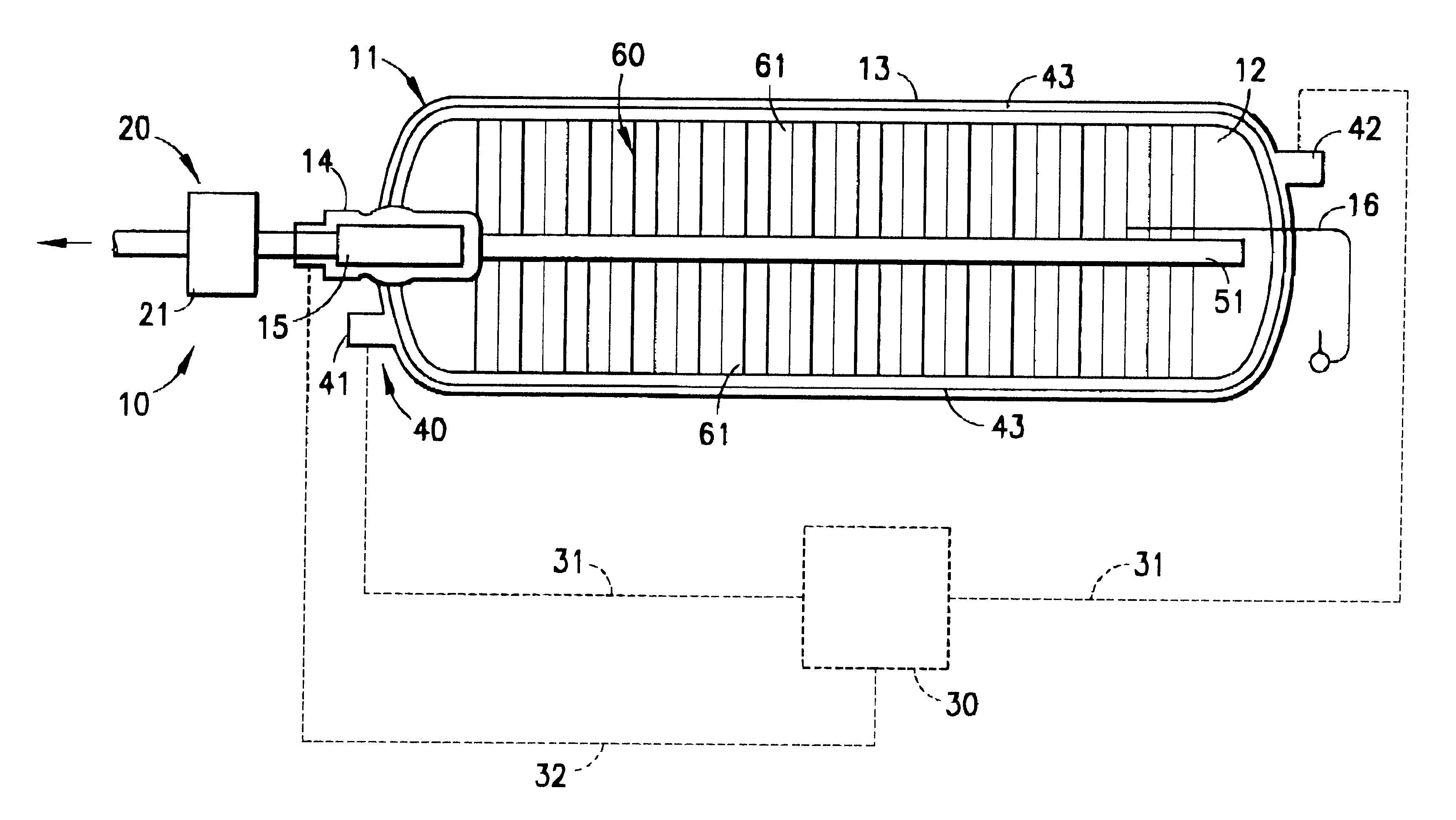 Device for storing compressed gas