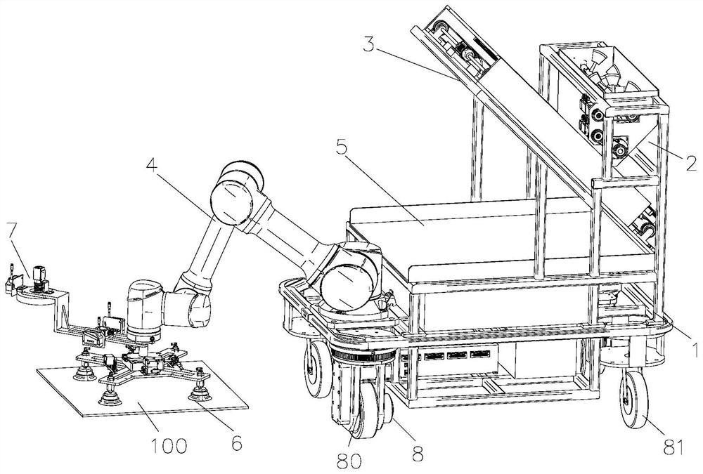 Paving device and paving robot