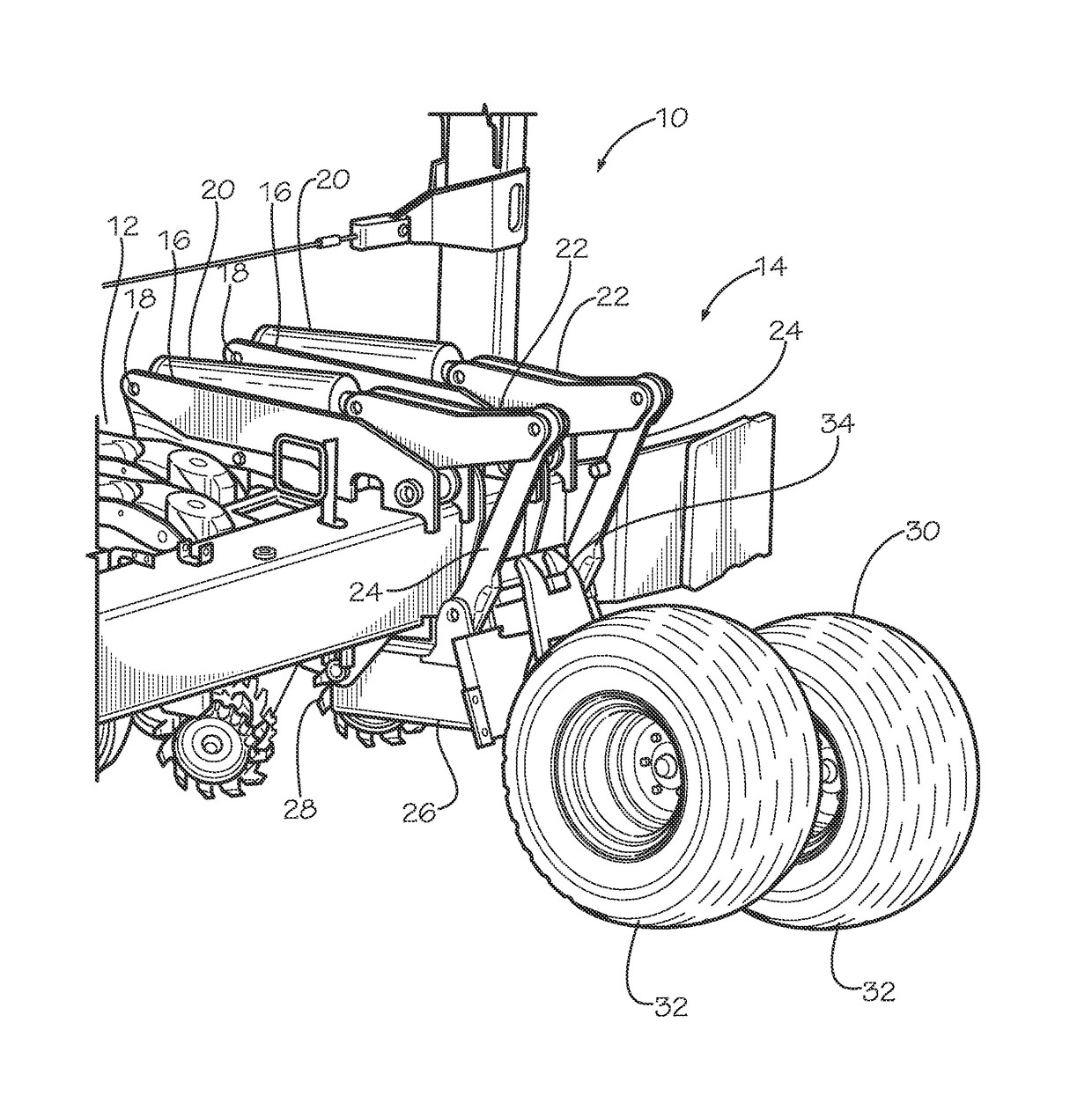 Bellcrank activated wheel caster