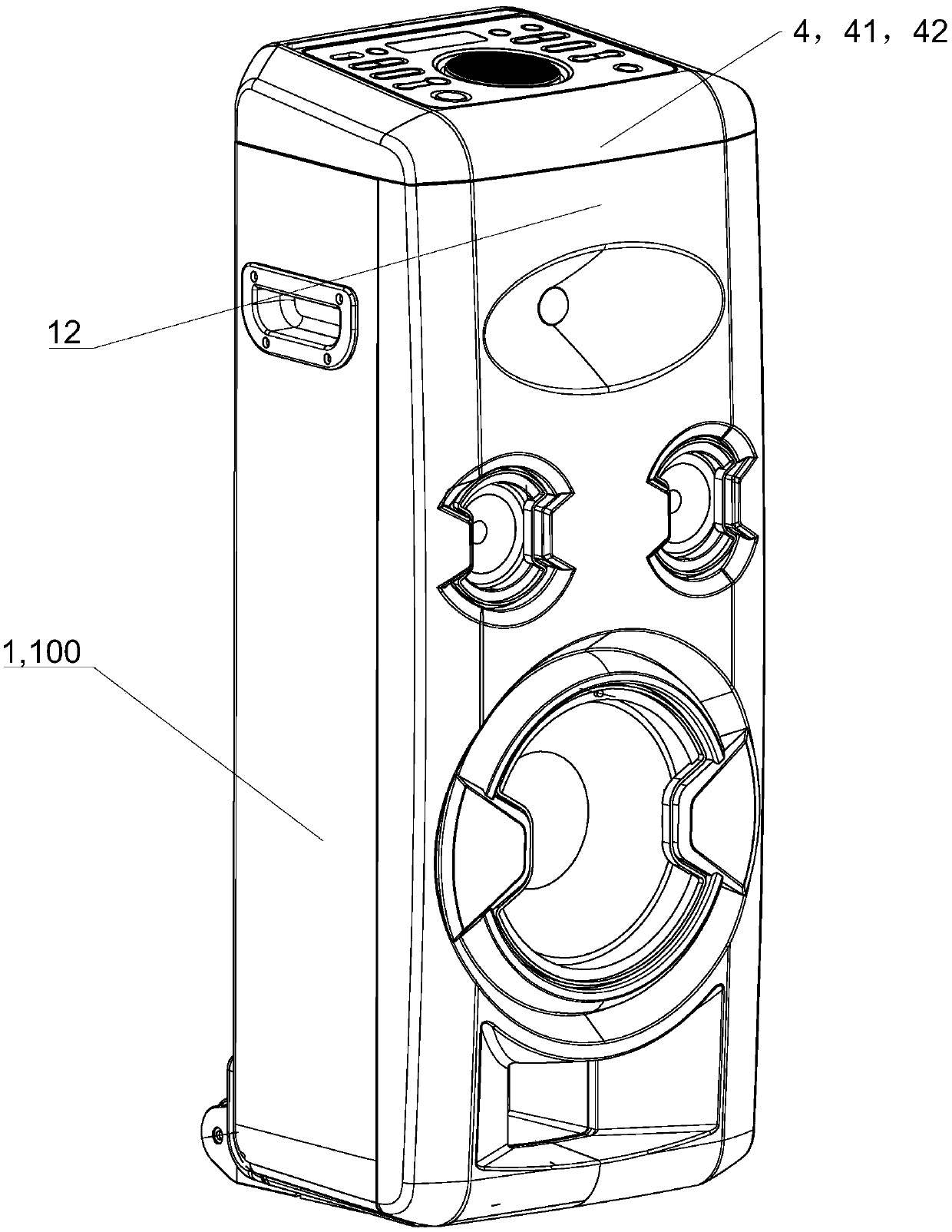 Plastic high-fidelity combinedloudspeaker box