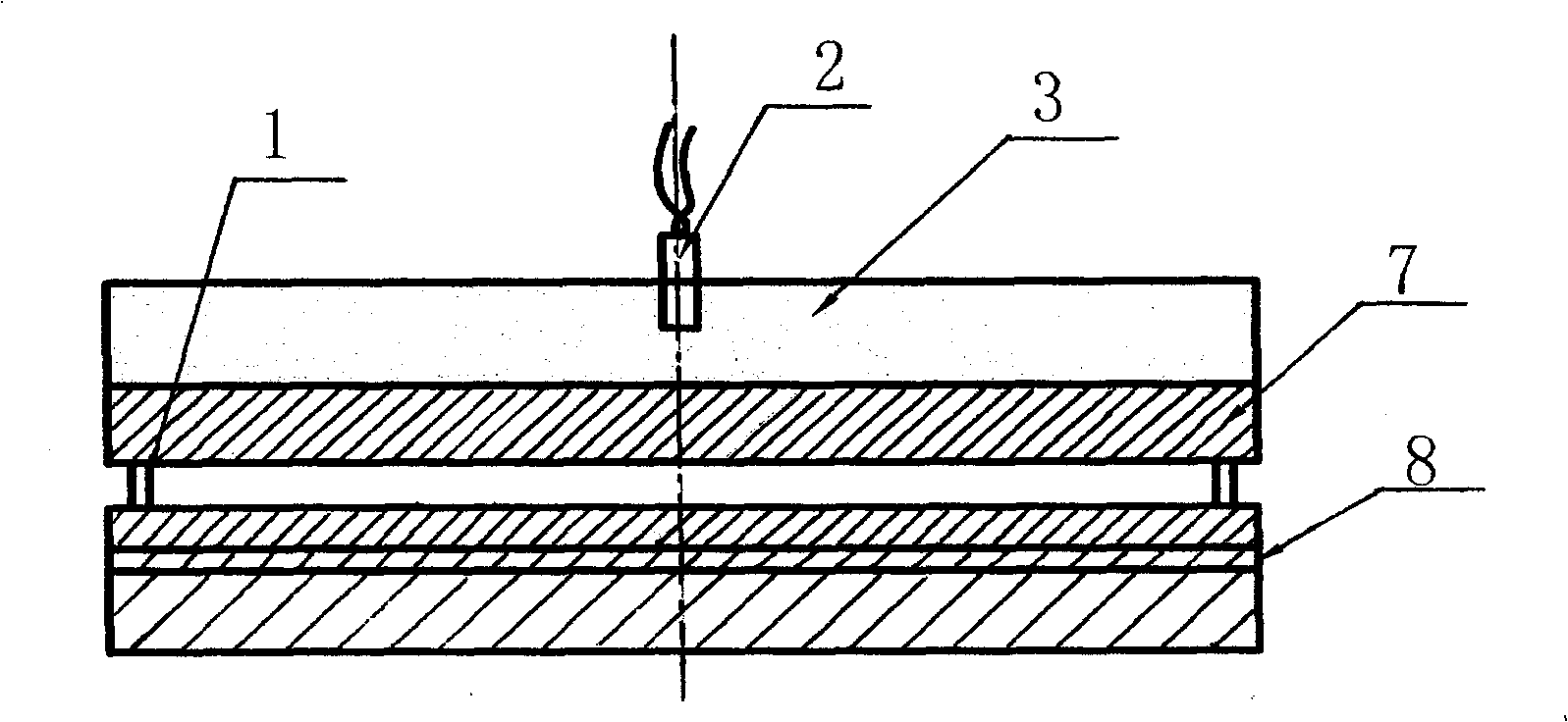 Explosive welding method of aluminum/titanium/steel three-layer composite material