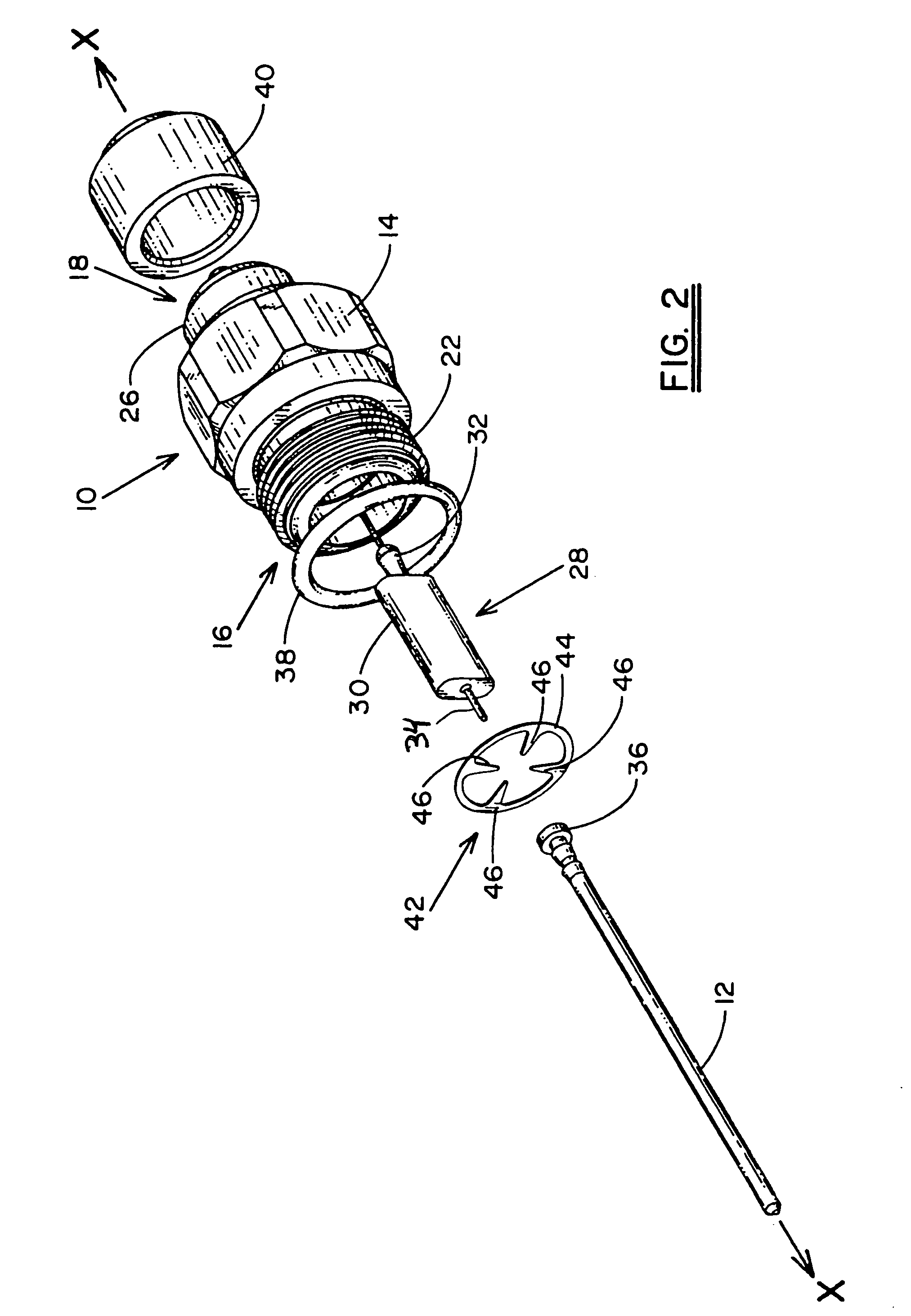 High voltage surge protection element for use with CATV coaxial cable connectors