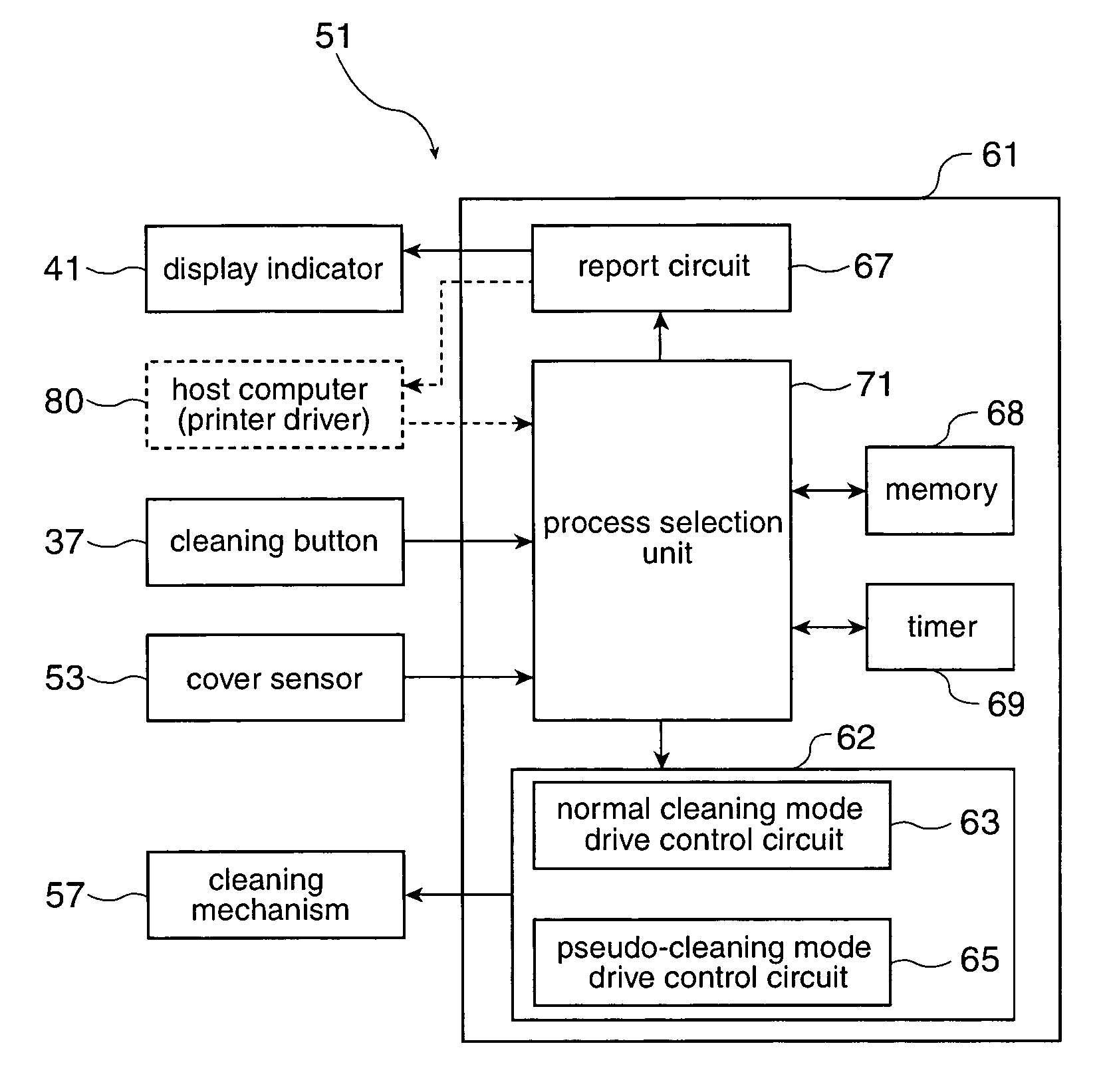 Cleaning device, inkjet printer, and an inkjet printer cleaning method