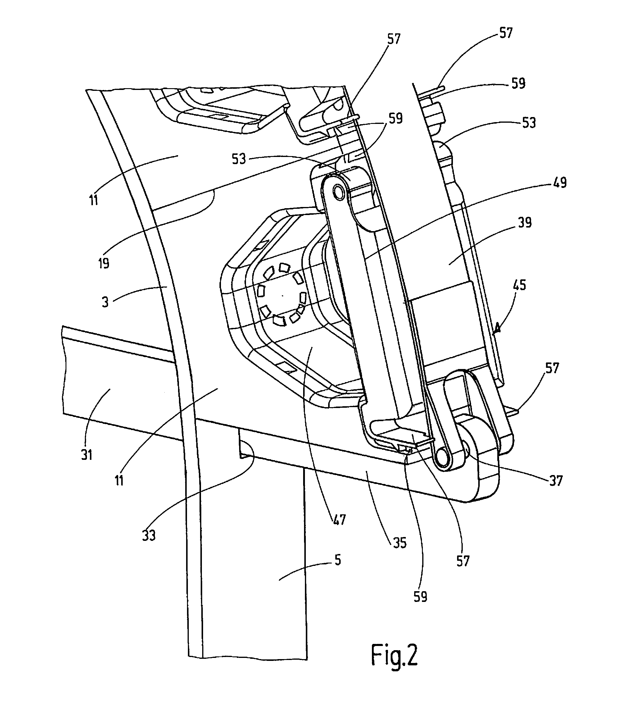 Fixing system for cables, in particular in wind turbines