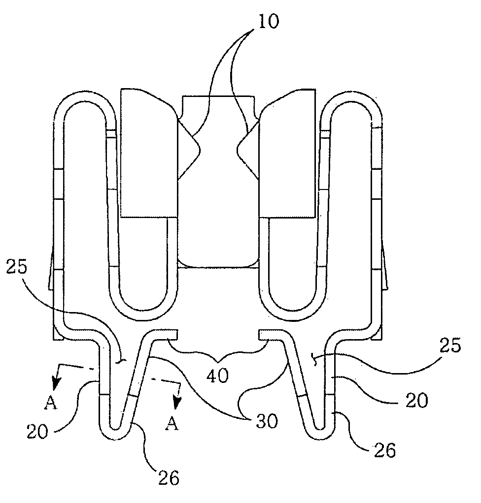 Receptacle connector for a battery in the mobile electric device