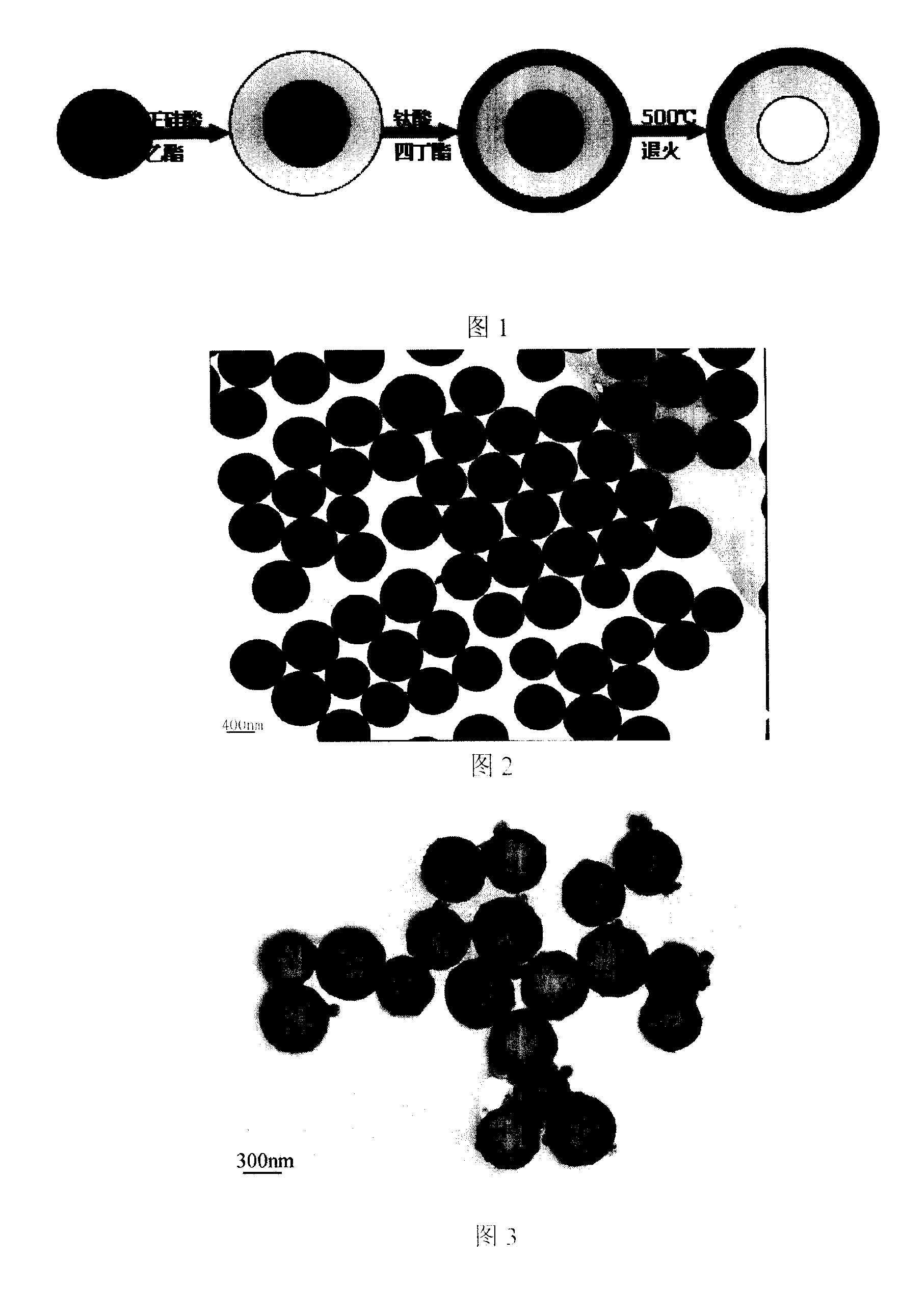 SiO2/TiO2 hollow compound structural material as well as preparation method and uses thereof