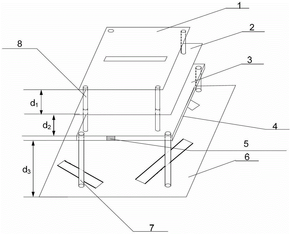 High-gain wideband stereoscopic slot Yagi antenna