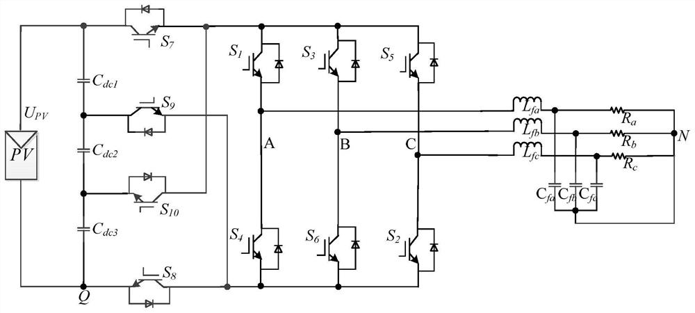 A ten-switch interleaved clamp three-phase photovoltaic inverter topology