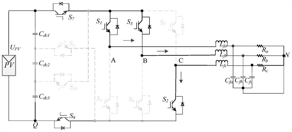 A ten-switch interleaved clamp three-phase photovoltaic inverter topology