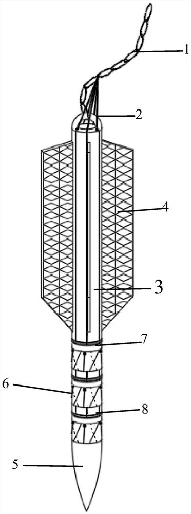 Composite torpedo anchor based on bionics and installation method thereof