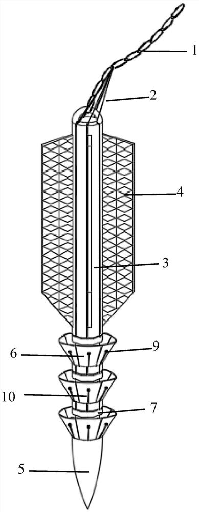 Composite torpedo anchor based on bionics and installation method thereof