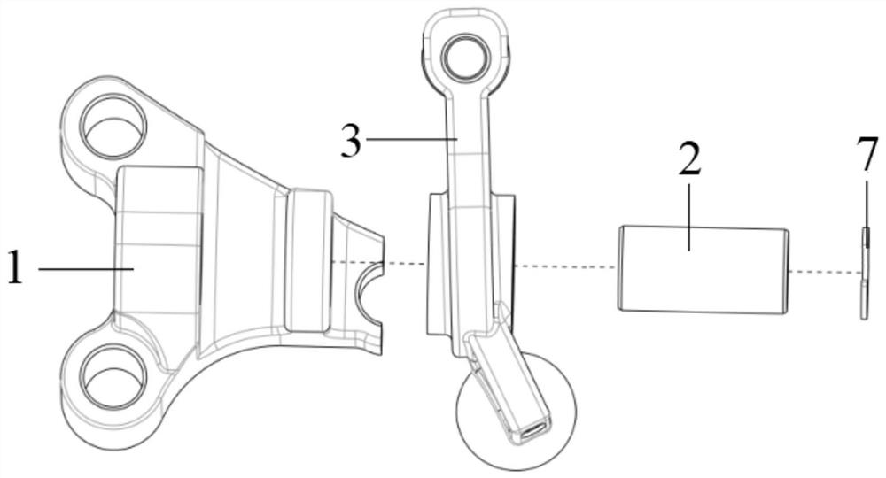 Valve mechanism rocker arm mounting device and aviation piston engine