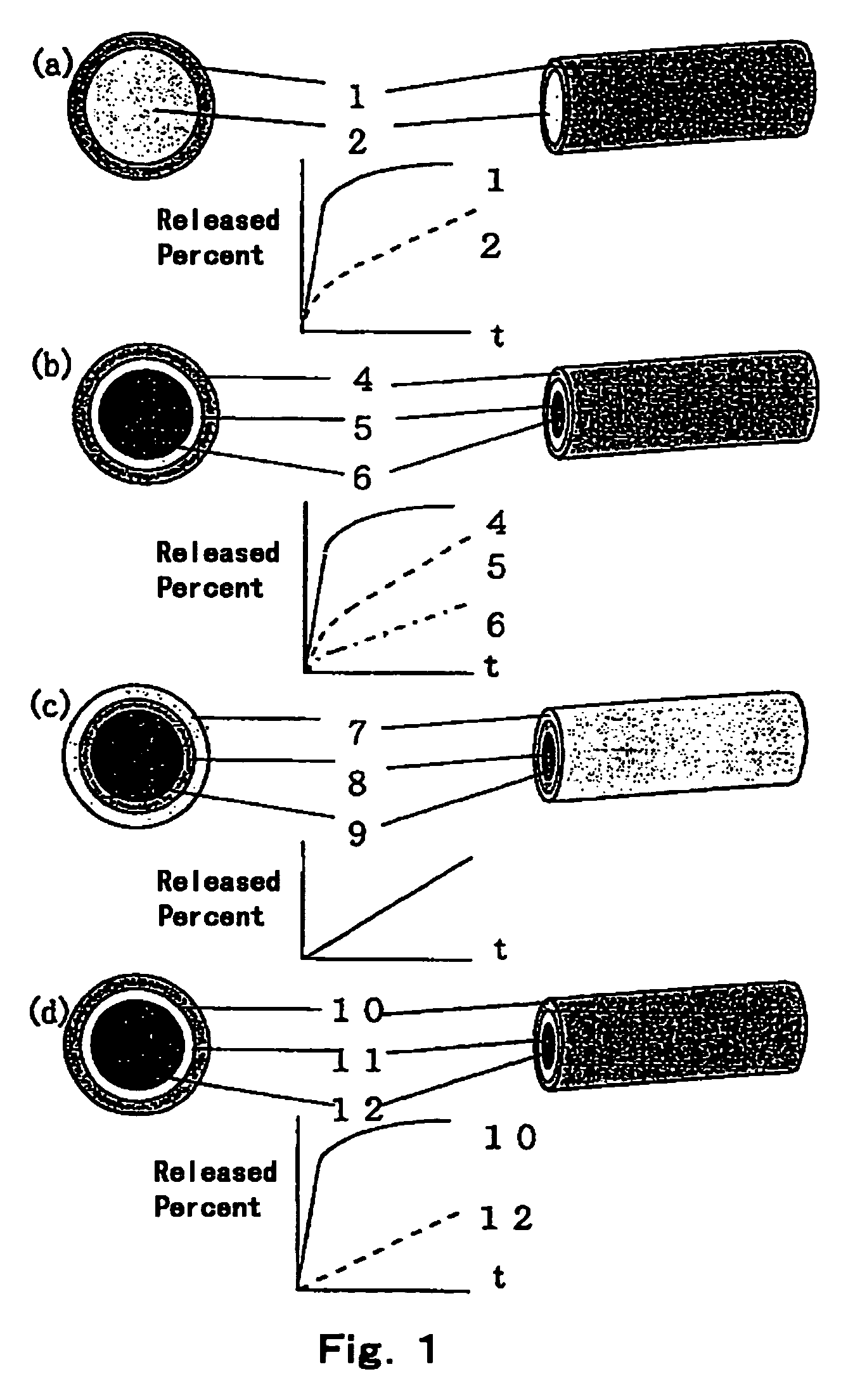 Controlled release preparations having multi-layer structure