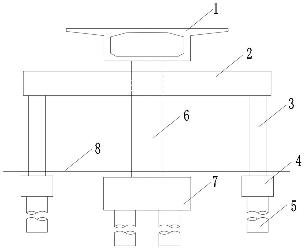 A pier column underpinning method for a pier-beam consolidated continuous girder bridge